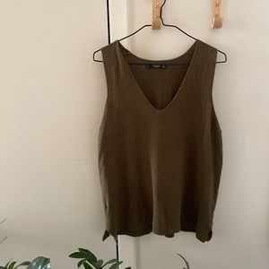 Mango knit tank moss green size xs